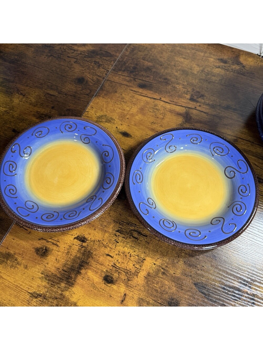 2 Tabletops Unlimited Ambrosia 8.75” Salad Plates Raised Scrolls Bread Dessert